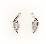 9CT WHITE GOLD TULIP DESIGN PENDANT PAVE' SET BRILLIANT CUT DIAMONDS HAND CRAFTED