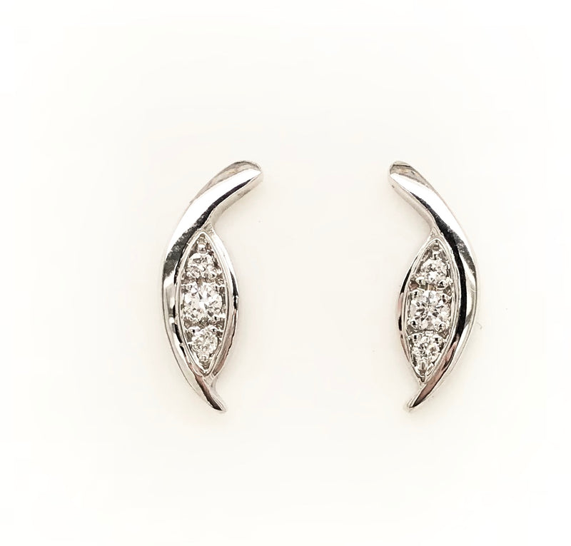 9CT WHITE GOLD TULIP DESIGN PENDANT PAVE' SET BRILLIANT CUT DIAMONDS HAND CRAFTED
