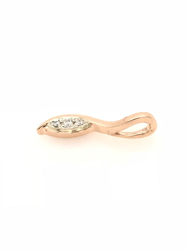 9CT ROSE GOLD TULIP DESIGN PENDANT BRILLIANT CUT DIAMONDS HAND CRAFTED 