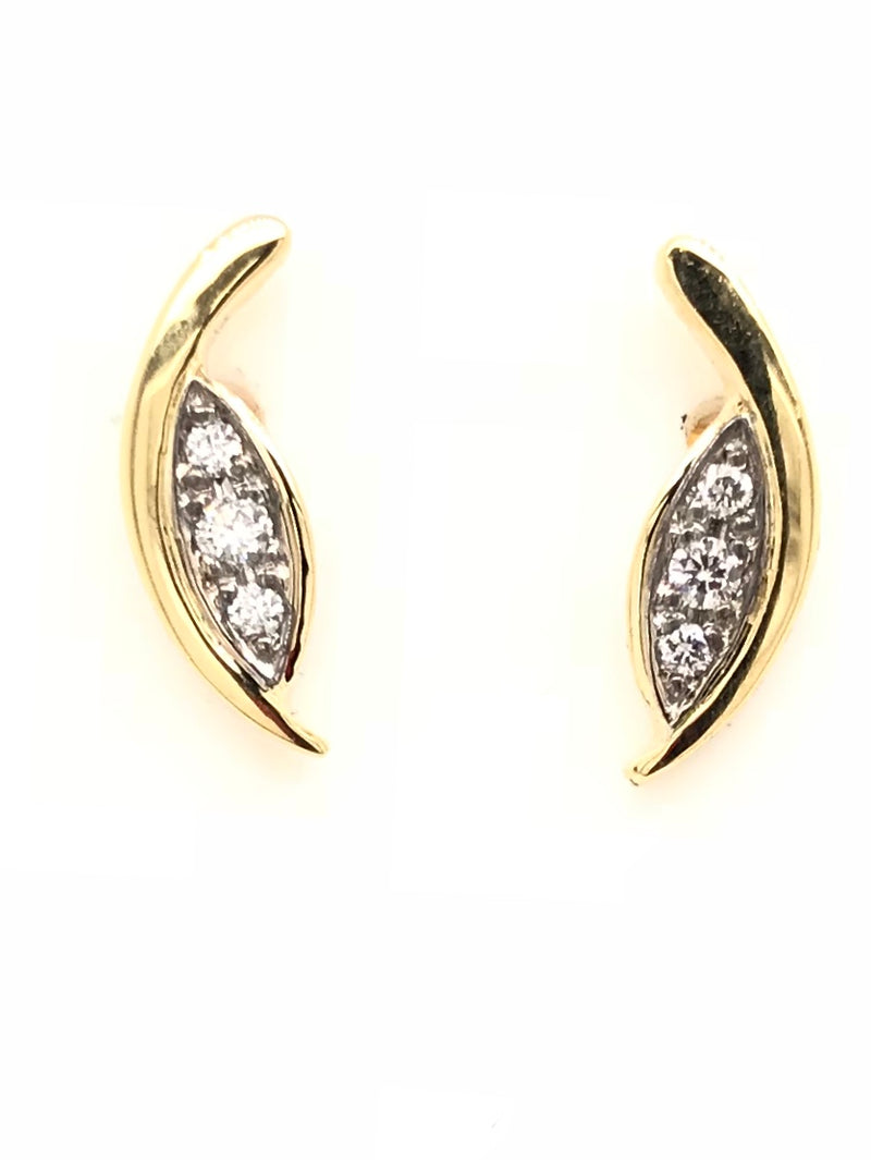 18ct Yellow Gold Diamond Stud Earrings