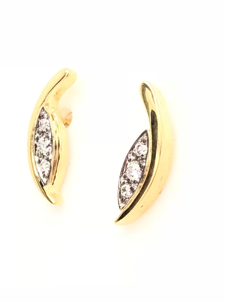 18ct Yellow Gold Diamond Stud Earrings