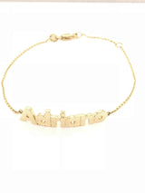 9CT YELLOW GOLD NAME ADRIANO BRACELET
