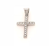 18ct White Gold Diamond Cross