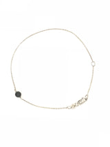 9CT WHITE GOLD BELCHER LINK BRACELET FEATURING BLACK AGATE BEAD