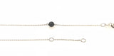 9CT WHITE GOLD BELCHER LINK BRACELET FEATURING BLACK AGATE BEAD