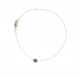 9CT WHITE GOLD GARNET BEAD BRACELET 18CM LONG WITH EXTRA JUMPRING  AT 15.5CM HAND CRAFTED