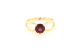 9CT YELLOW GOLD CHILD TO ADULT RING CLAW SET  NATURAL BRILLIANT CUT DARK PINK TURMALINE HAND CRAFTED