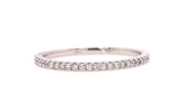 18CT WHITE GOLD WEDDING BAND / RING CLAW SET BRILLIANT CUT DIAMONDS STACKABLE HAND CRAFTED