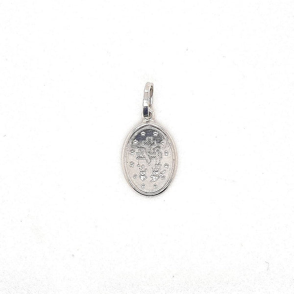 18CT MIRACULOUS MEDAL WHITE GOLD HOLLOW MADE IN ITALY