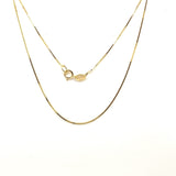 9CT YELLOW GOLD BOX CHAIN 45CM LONG ITALIAN MADE