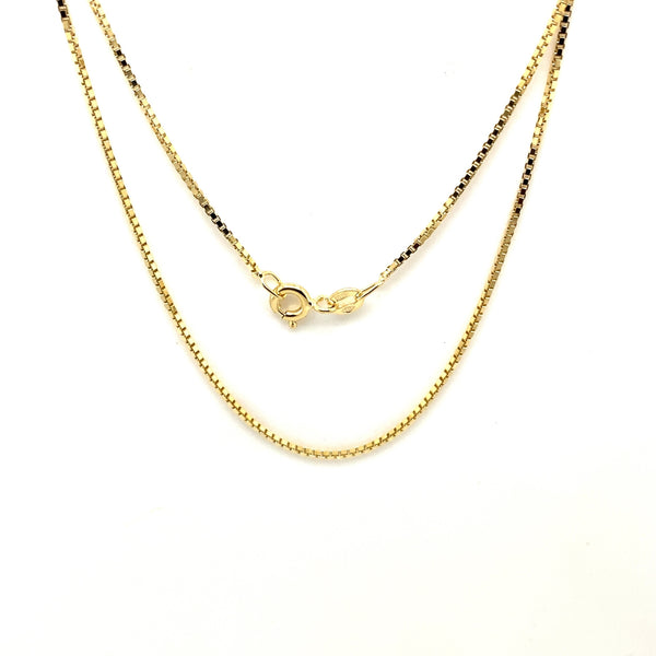 9CT YELLOW GOLD BOX CHAIN 45CM LONG ITALIAN MADE 4