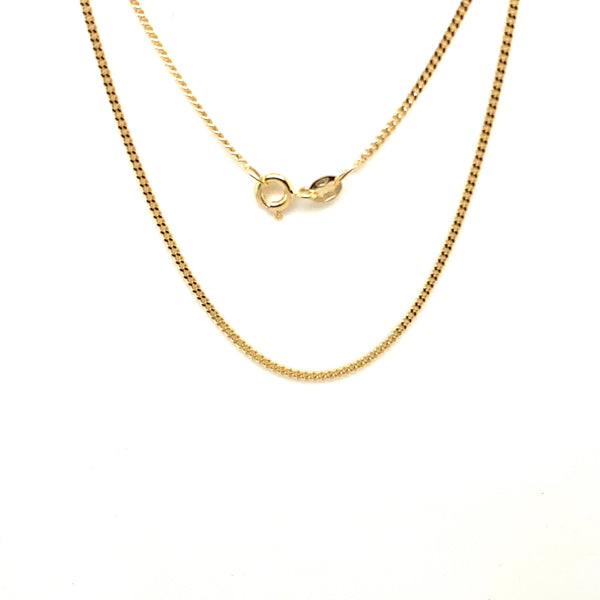 9CT YELLOW GOLD CURBY LIUNK CHAIN 45CM LONG ITALIAN MADE 