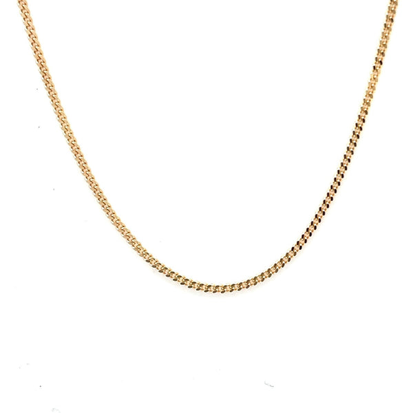 9CT YELLOW GOLD CURBY LIUNK CHAIN 45CM LONG ITALIAN MADE 