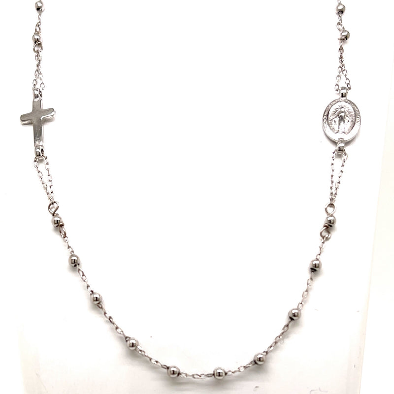 White gold rosary chain hotsell