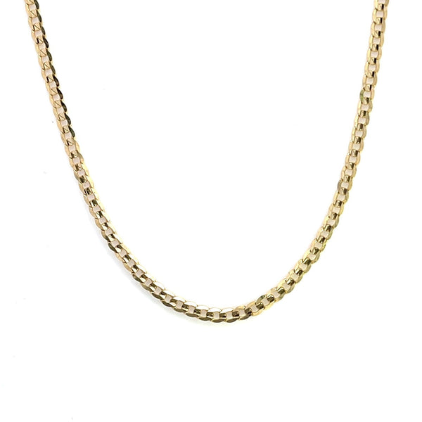 9CT YELLOW GOLD CURBY OVAL LINK CHAIN 60CM LONG ITALIAN MADE