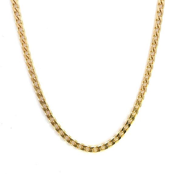 9CT YELLOW GOLD CURBY SQUARE LINK CHAIN ITALIAN MADE
