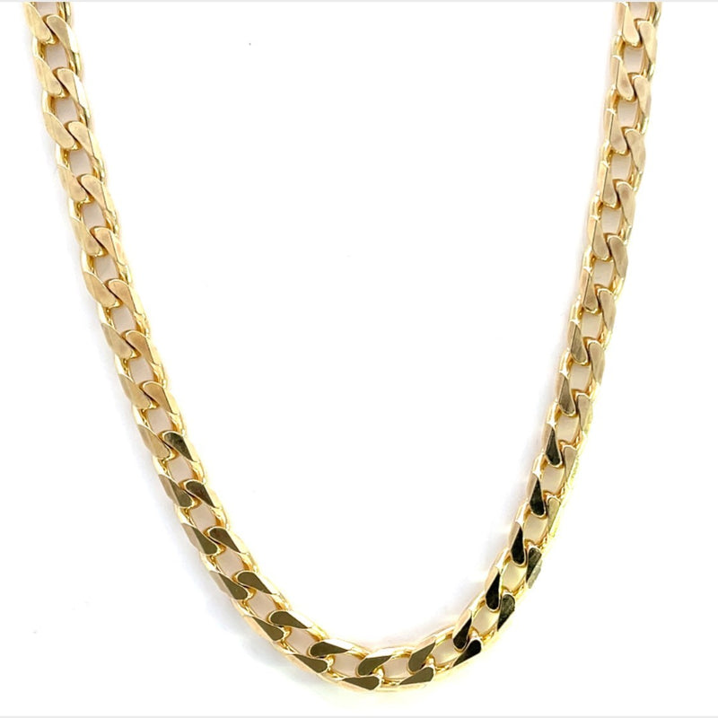 9CT YELLOW GOLD CURBY LINK CHAIN 55CM LONG ITALIAN MADE