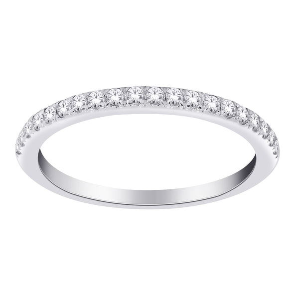 14CT WHITE GOLD WEDDING BAND CLAW SET BRILLIANT CUT DIAMONDS IMPORTED