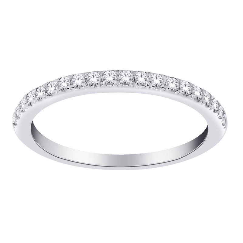 14CT WHITE GOLD WEDDING BAND CLAW SET BRILLIANT CUT DIAMONDS IMPORTED