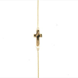 9CT YELLOW GOLD CROSS  BRACELET BELCHA LINK HAND CRAFTED