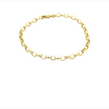 9CT YELLOW GOLD BELCHER LINK HOLLOW BRACELET  ITALIAN MADE