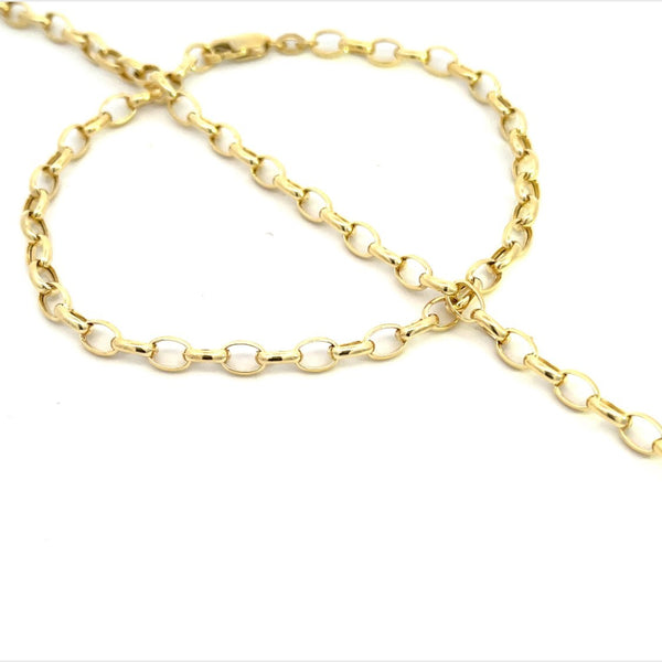 9CT YELLOW GOLD BELCHER LINK HOLLOW BRACELET  ITALIAN MADE