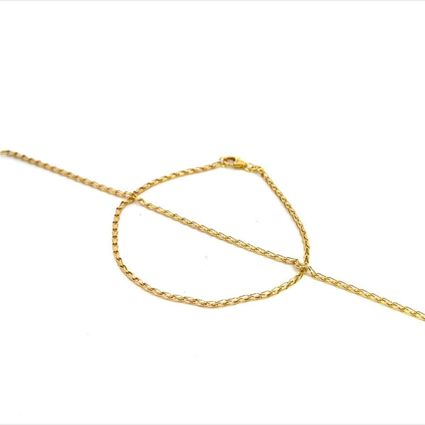 9ct YELLOW GOLD SPIGA BRACELET 18CM LONG ITALIAN MADE