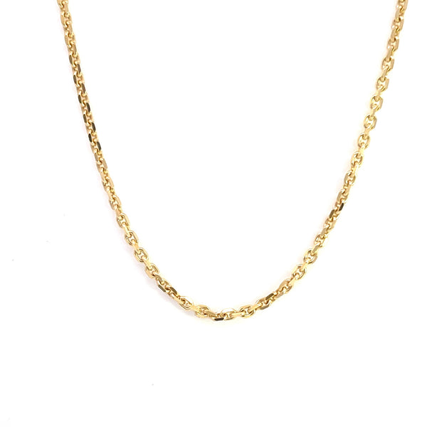 9CT YELLOW GOLD BELCHER LINK CHAIN DIAMOND CUT 45CM LONG ITALIAN MADE