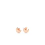 EARRINGS 9CT ROSE GOLD MOON SHAPE HAND CRAFTED