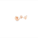 EARRINGS 9CT ROSE GOLD MOON SHAPE HAND CRAFTED
