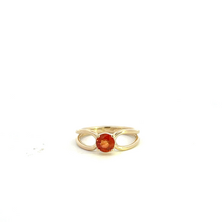 DRESS /CHILD RING 9CT YELLOW GOLD NATURAL ORANGE SAPPHIRE CLAW SET HAND CRAFTED