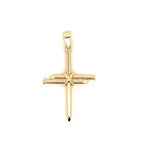 CROSS 18CT YELLOW GOLD 3 NAILS DESIGN WITH X IN CENTRE HAND CRAFTED BY CRICELLI