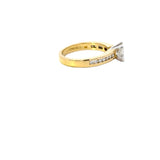 ENGAGEMENT 18CT YELLOW AND WHITE GOLD LAB GROWN PRINCESS CUT DIAMOIND 1.09SI1G AND NATURAL BRILLIANT CUT DIAMONDS TOTAL 0.33CT HAND CRAFTED BY CRICELLI