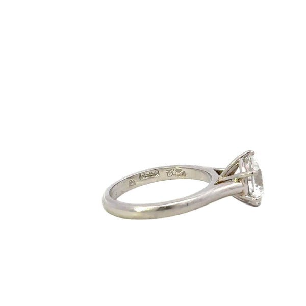 ENGAGEMENT PLATINUM 950 RING CLAW 6 SETTING BRILLIANT CUT LAB GROWN DIAMOND 2.50CTVS1E HAND CRAFTED BY CRICELLI                 