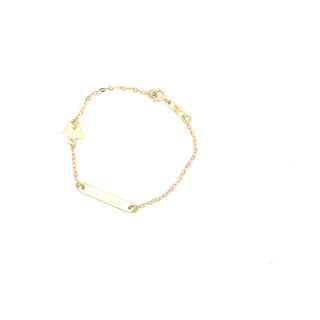 18CT BRACELET YELLOW GOLD BABY ID AND STAR MADE IN ITALY 