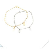 18CT ROSARY BRACELET YELLOW GOLD DIAMOND FACETED BALLS CROSS AND MIRACULOUS MEDAL MADE IN ITALY