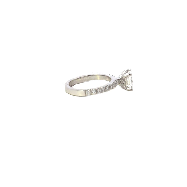 ENGAGEMENT RING 18CT WHITE GOLD LG 1.09IGI NATURAL 0.34