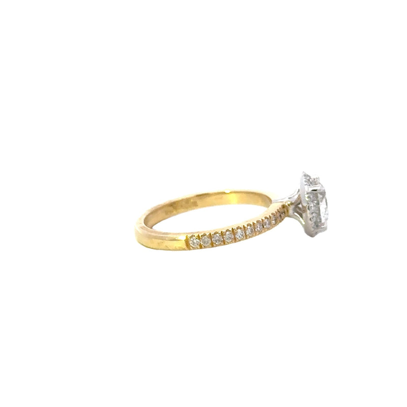 ENGAGEMENT18CT YELLOW AND WHITE GOLD LAB GROWN BRILLIANT CUT DIAMOND 1CTVS1E AND NATURAL BRILLIANT CUT DIAMONDS TOTAL 0.36CT HAND CRAFTED BY CRICELLI 