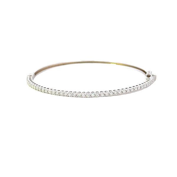 BANGLE 18CT WHITE GOLD LAB GROWN DIAMONDS CLAWS SET 1.21CT VS E/F 