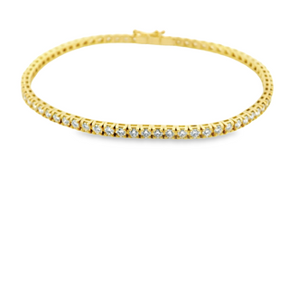 18CT TENNIS BRACELET YELLOW GOLD CLAW SET 70 BRILLIANT CUT LAB GROWN DIAMONDS IMPORTED