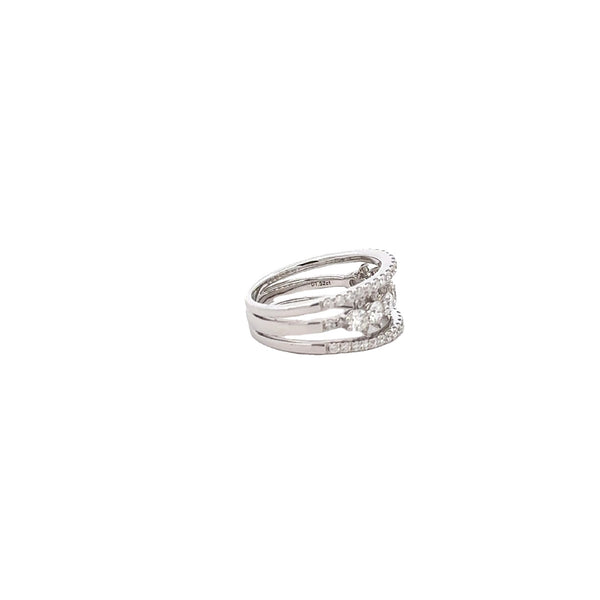 RING 18CT WHITE GOLD DRESS RING CLAW SET BRILLIANT CUT DIAMONDS IMPORTED