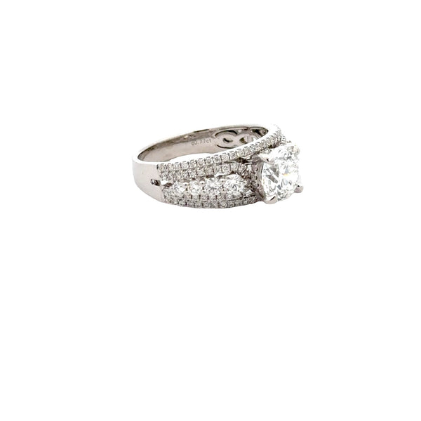 RING 18CT WHITE GOLD ENGAGEMENT / DRESS RING  LAB GROWN DIAMOND  AND NATURAL CLAW SET 