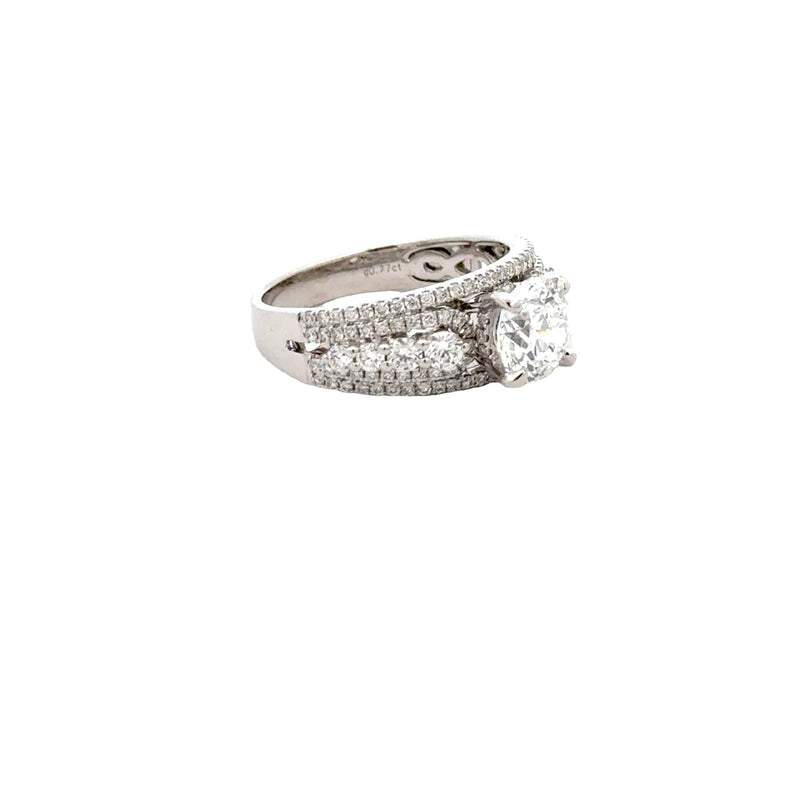 RING 18CT WHITE GOLD ENGAGEMENT / DRESS RING  LAB GROWN DIAMOND  AND NATURAL CLAW SET 