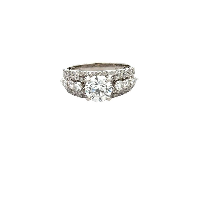 RING 18CT WHITE GOLD ENGAGEMENT / DRESS RING  LAB GROWN DIAMOND  AND NATURAL CLAW SET 