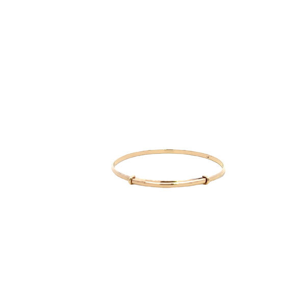 BANGLE 9CT YELLOW GOLD CHILDS  ADJUSTABLE 2MM HALF ROUND SIZE 11 HAND CRAFTED BY CRICELLI