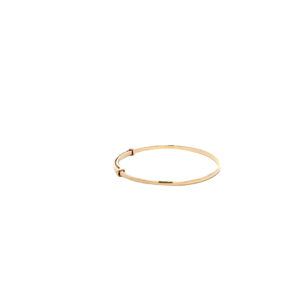 BANGLE 9CT YELLOW GOLD CHILDS  ADJUSTABLE 2MM HALF ROUND SIZE 11 HAND CRAFTED BY CRICELLI