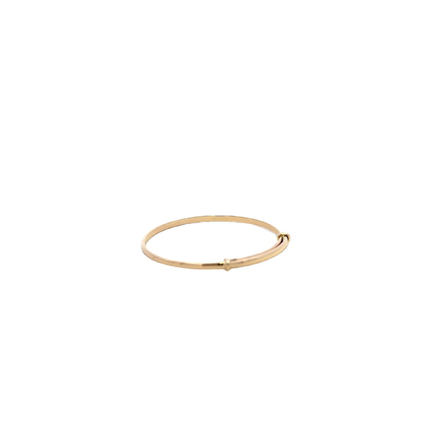 BANGLE 9CT YELLOW GOLD ADJUSTABLE CHILDS SIZE 2MM HALF ROUND SIZE 6 HAND CRAFTED BY CRICELLI