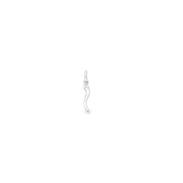 PENDANT 9CT WHITE GOLD CORNICELLO/CHILL 15MM PLUS BAIL