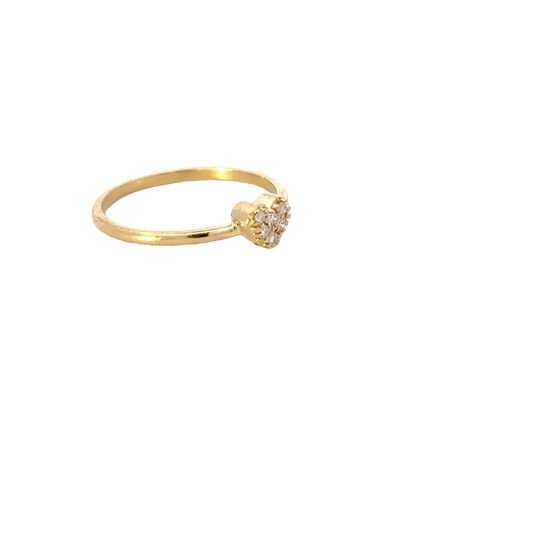 RING L/G 18CT YELLOW GOLD ROUND BAND HEART SHAPE IN CENTRE CLAW SET LAB GROWN DIAMONDS 6X 0.01 VSF 