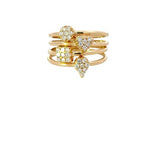 RING L/G 18CT YELLOW GOLD ROUND BAND HEART SHAPE IN CENTRE CLAW SET LAB GROWN DIAMONDS 6X 0.01 VSF 
